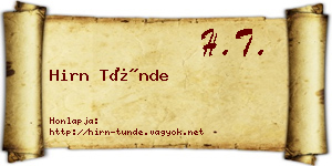 Hirn Tünde névjegykártya